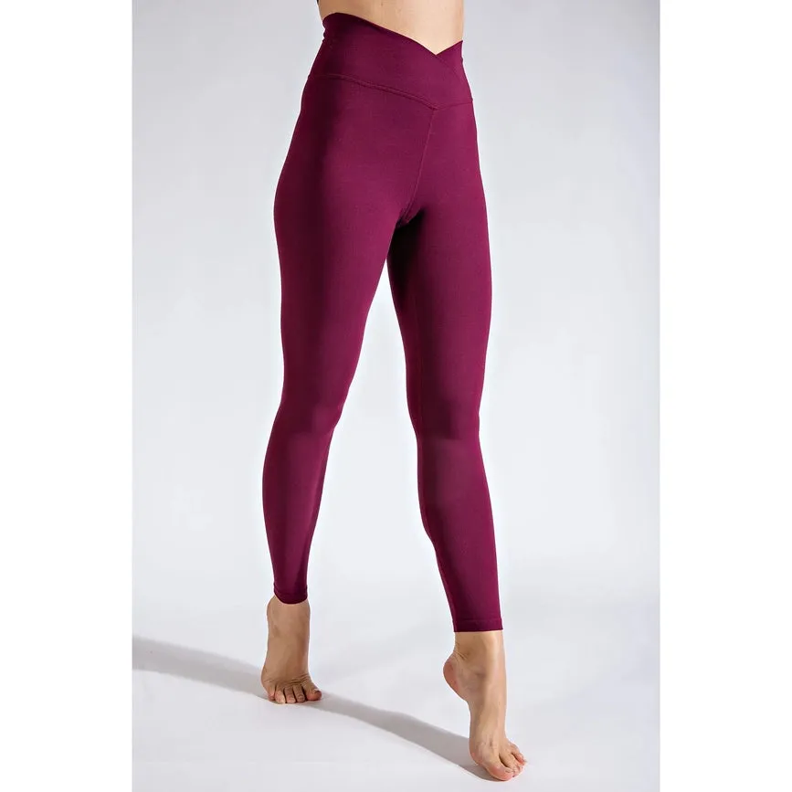 V Waist Full Length Leggings Cassis