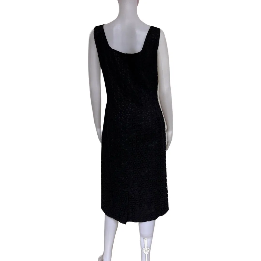 Vintage 1950s Black Wiggle Dress With Crop Jacket