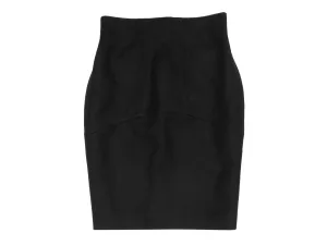 Vintage Black Alaia Wool Pencil Skirt Size US XS/S