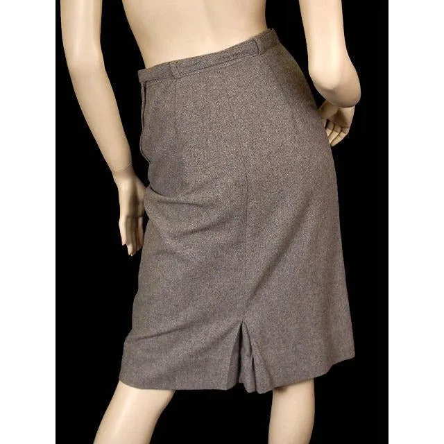 Vintage Pencil Skirt Gray Cashmere 1950s Bernhard Altmann 26 Waist