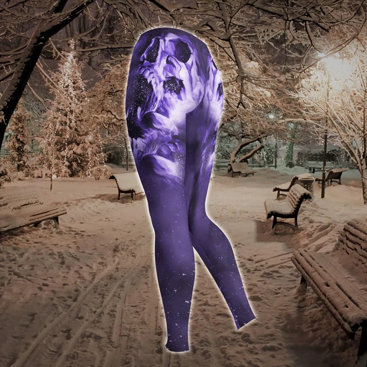 Violet Galaxy Skull Art Work Combo Hoodie and Leggings