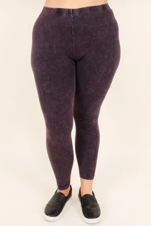 Well Worth It Mineral Wash Leggings, Blackberry