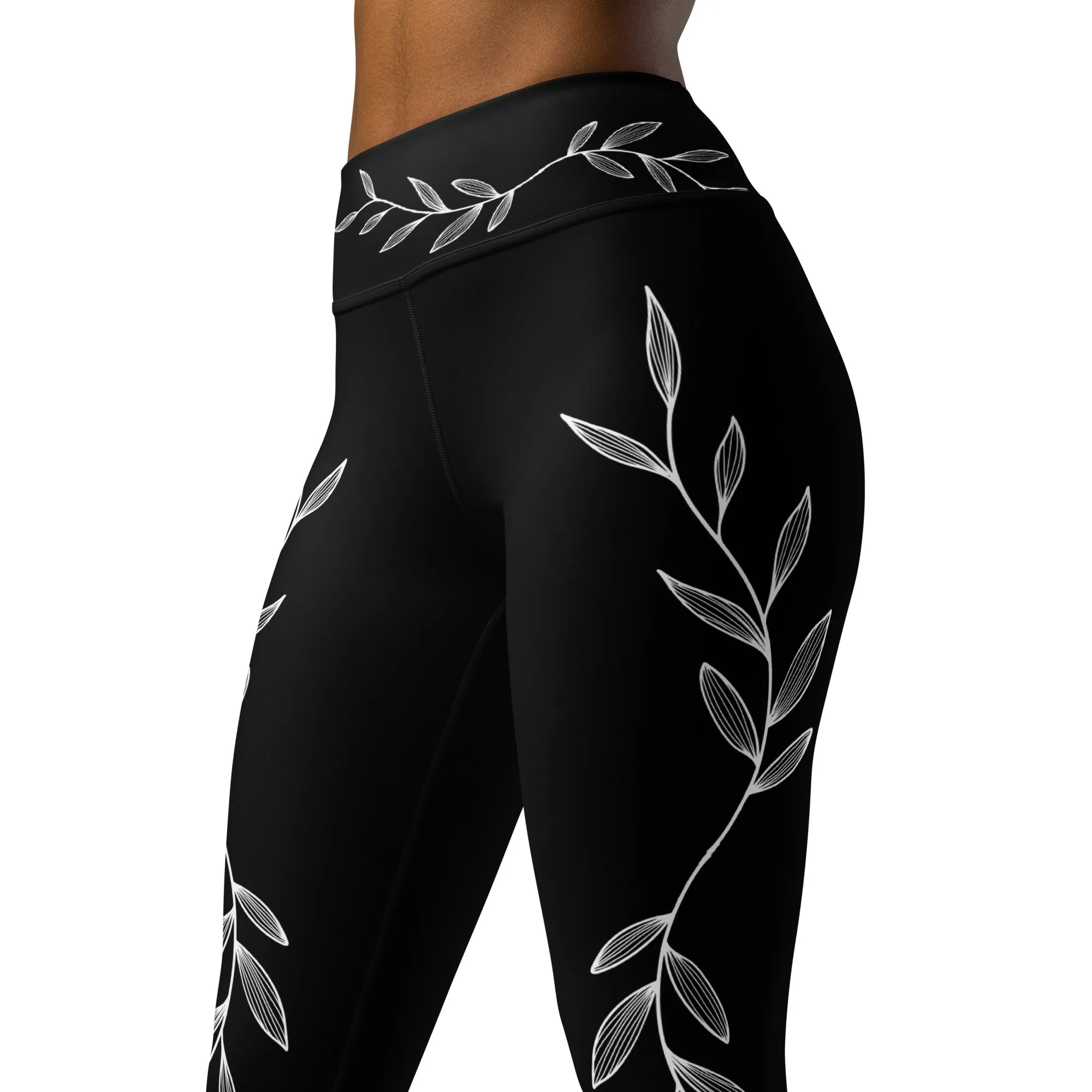 Whispering Willow Black Leggings