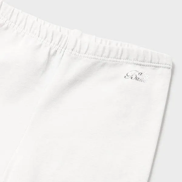 WHITE SHORT LEGGINGS FOR BABY GIRLS