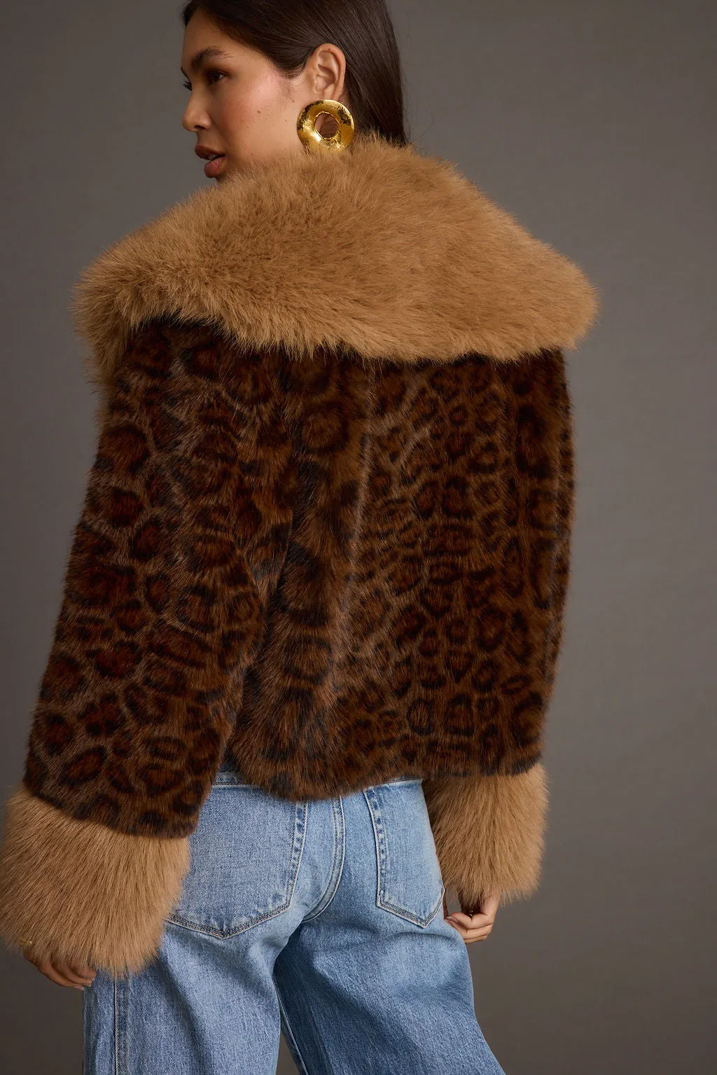 Wild Heart Leopard Faux Fur Cropped Jacket