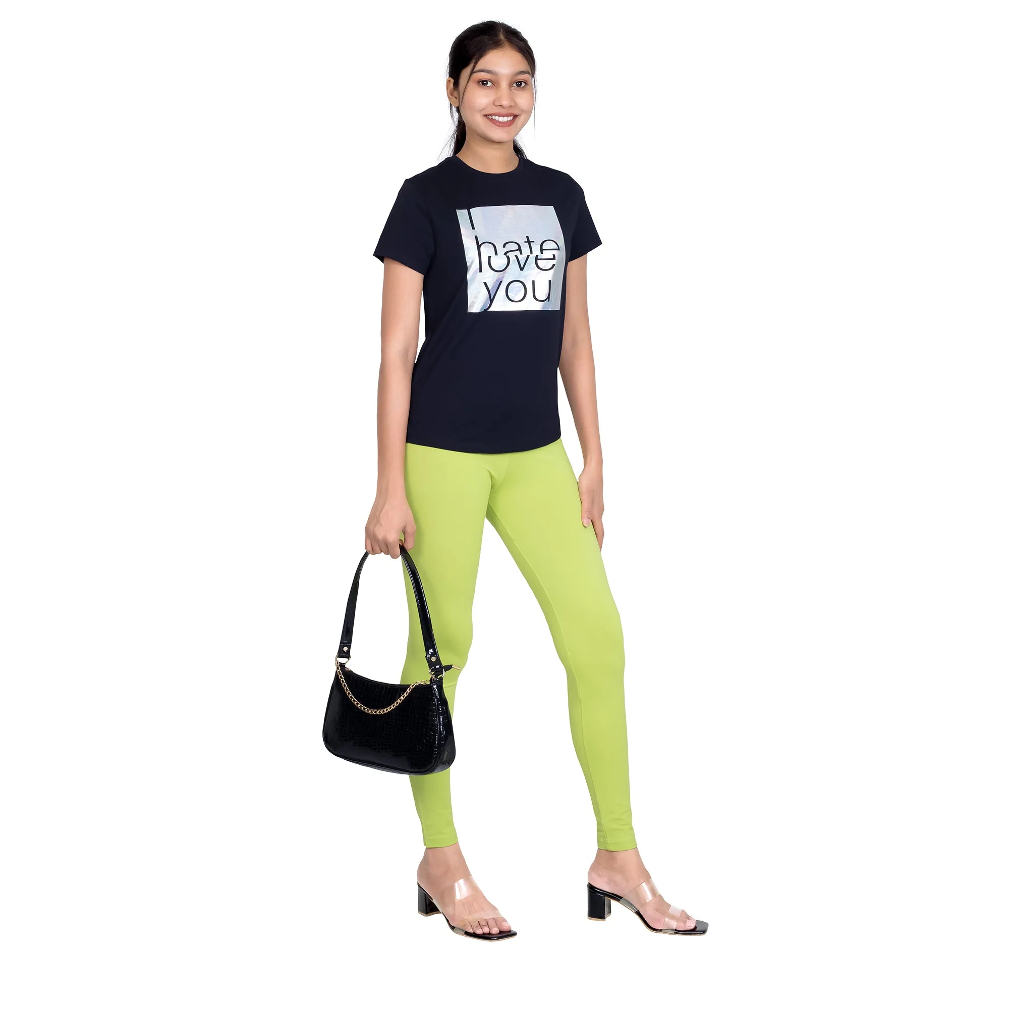 Women Acid Green Leggings