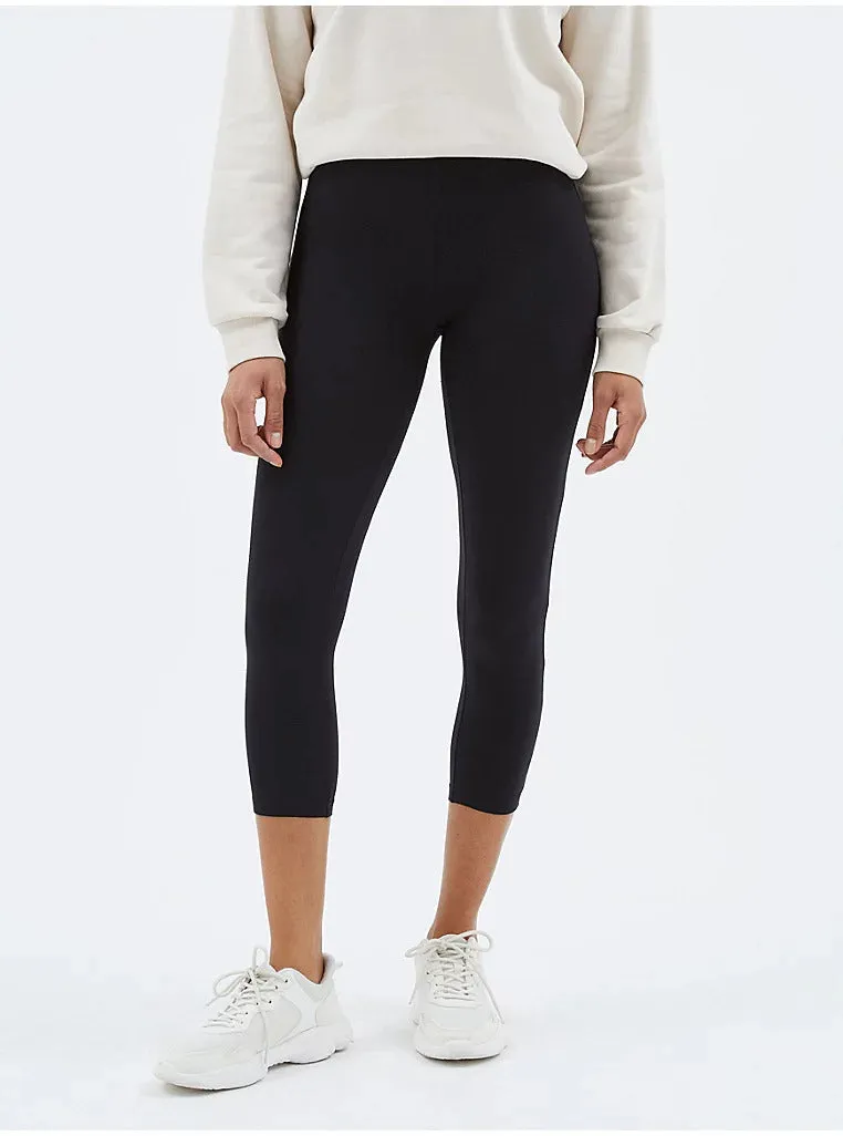 Women Basic Cotton Cropped Length Leggings