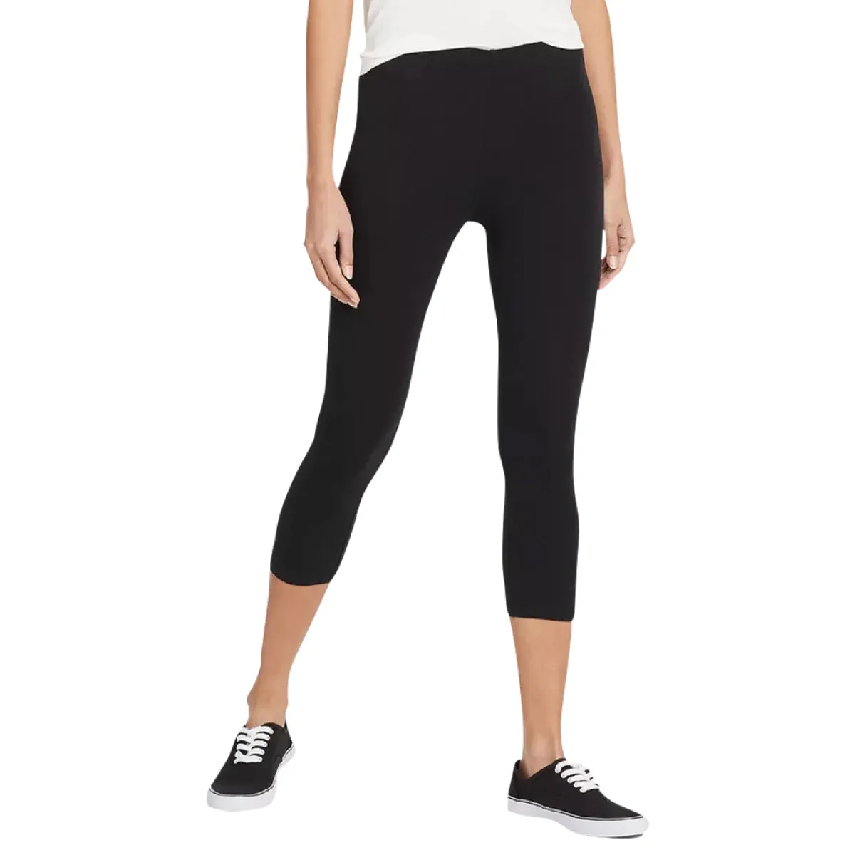 Women Basic Cotton Cropped Length Leggings