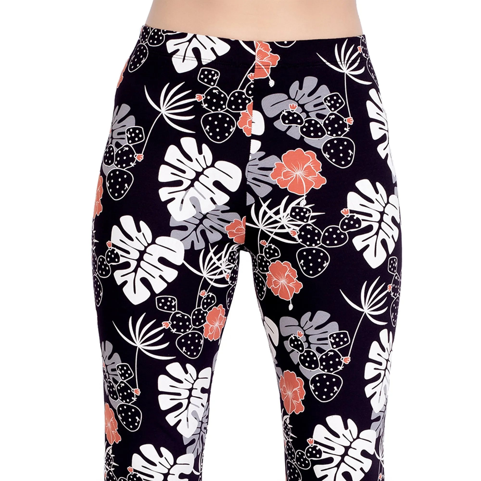 Women Black Printed Stretchable Legging