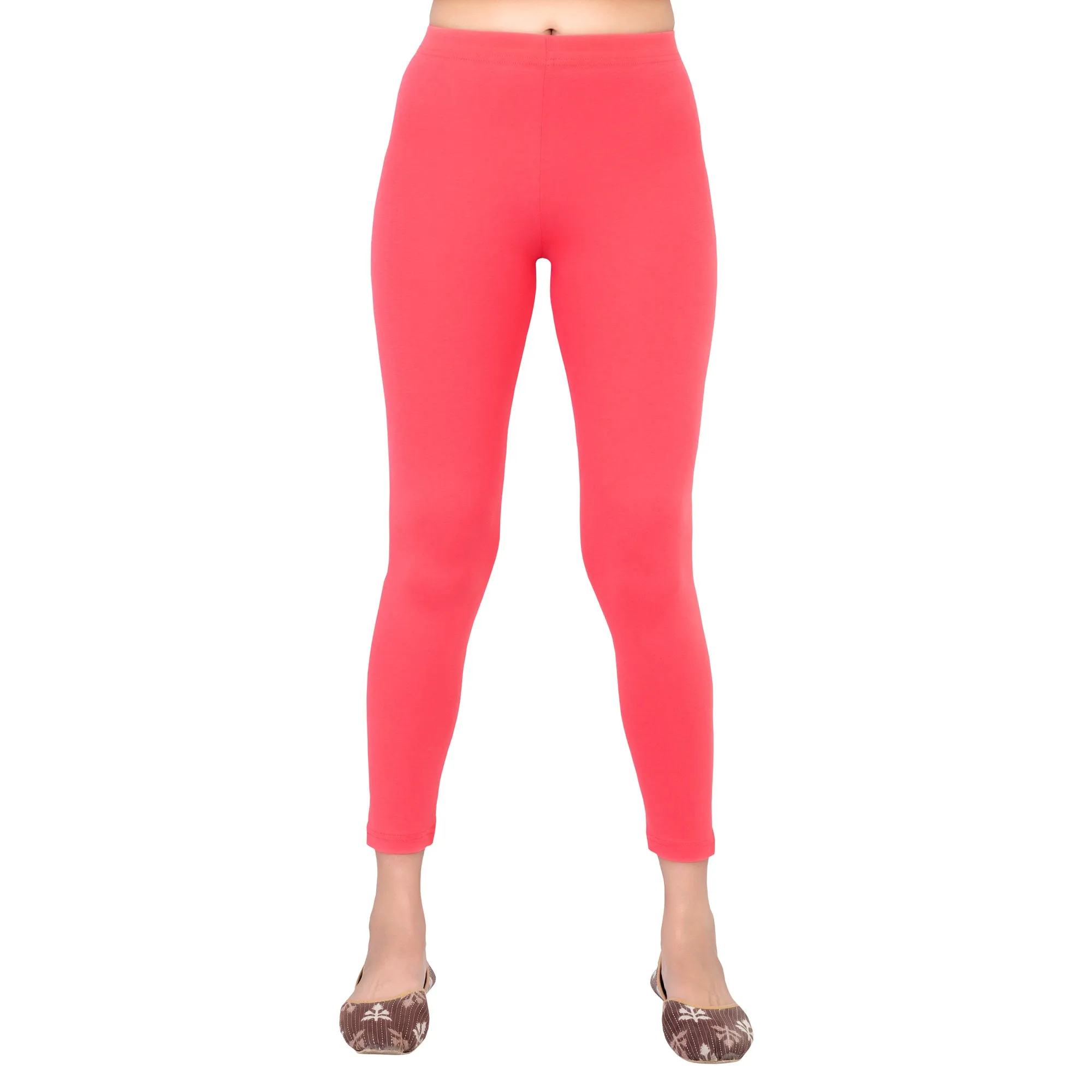 Women Bubblegum Pink Ankle Length Legging