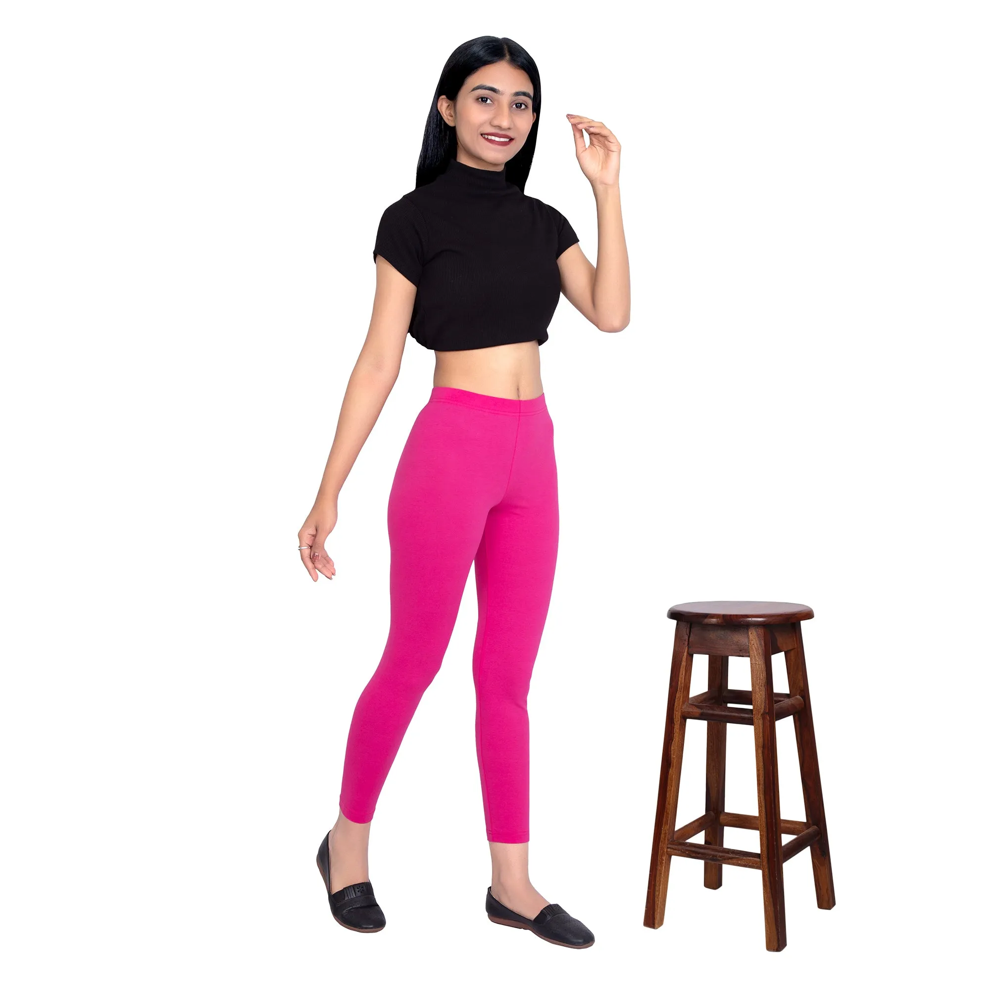 Women Fuchsia Ankle Length Legging