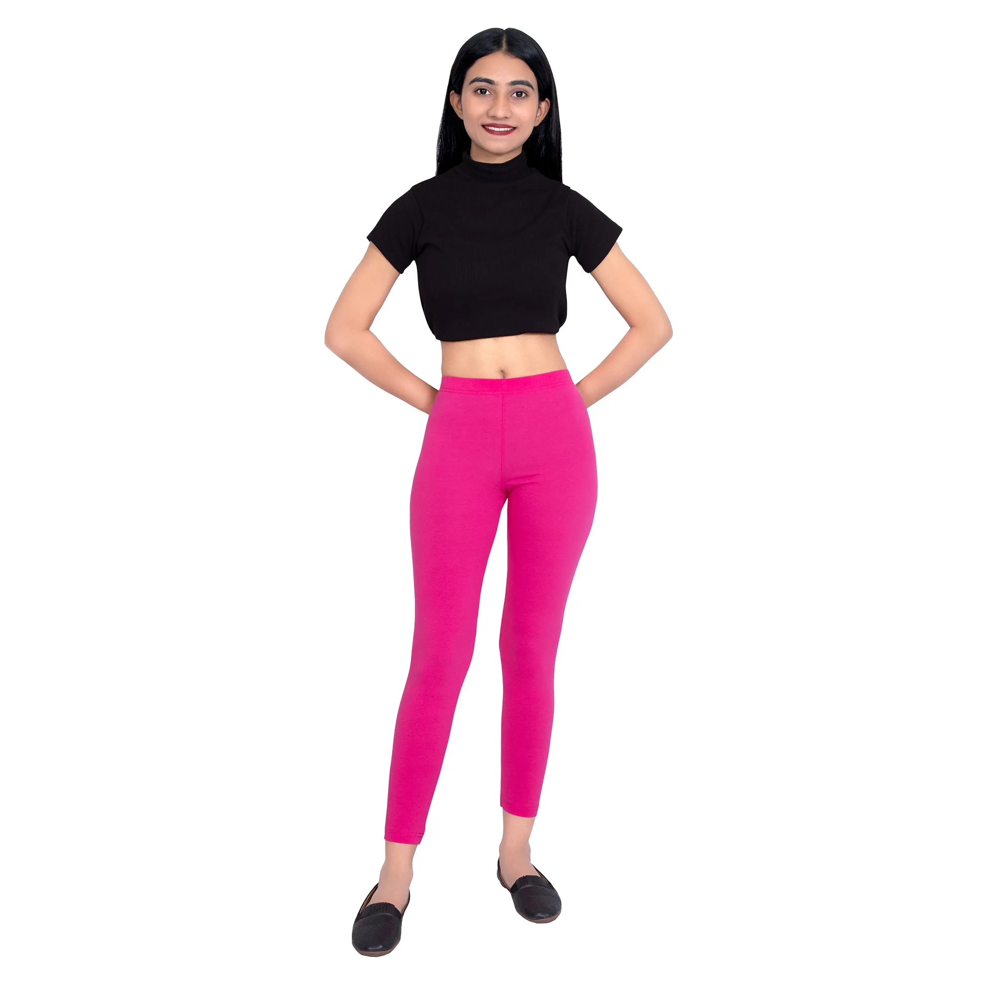 Women Fuchsia Ankle Length Legging