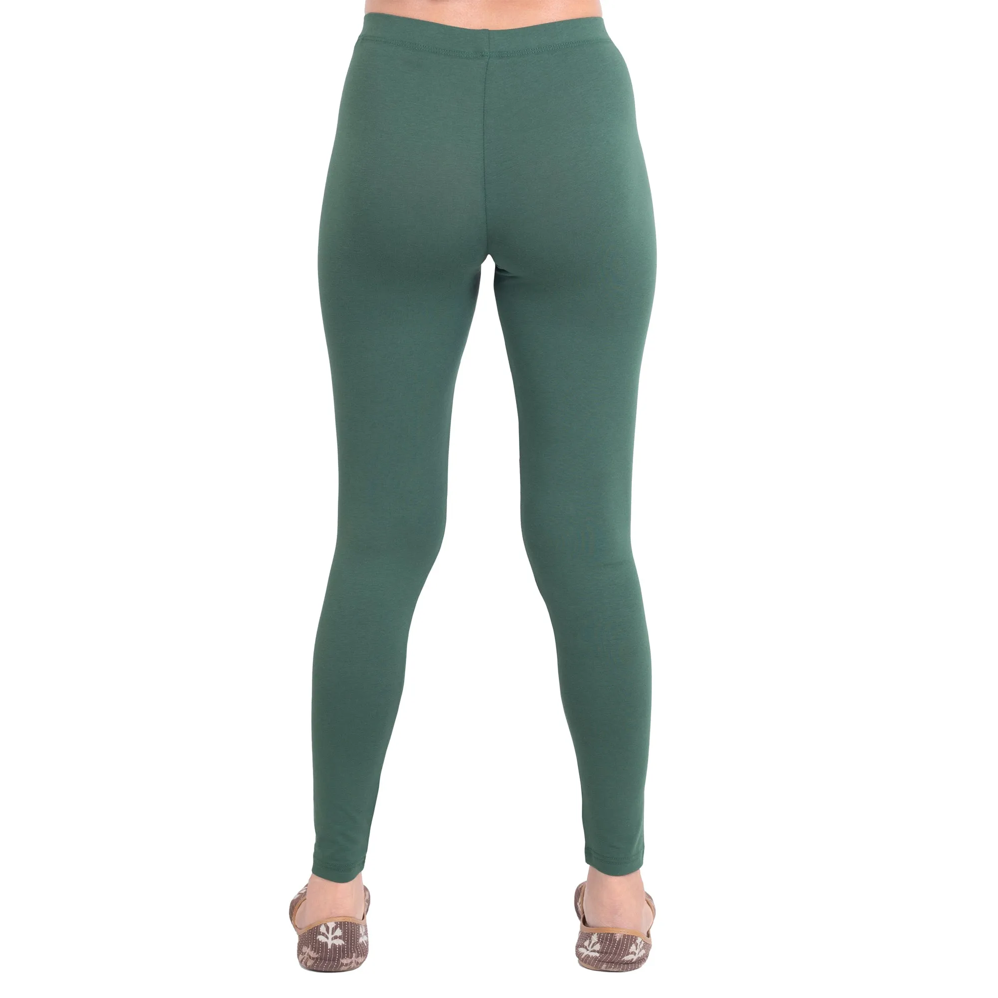 Women Moss Green Breathable Long Length Legging