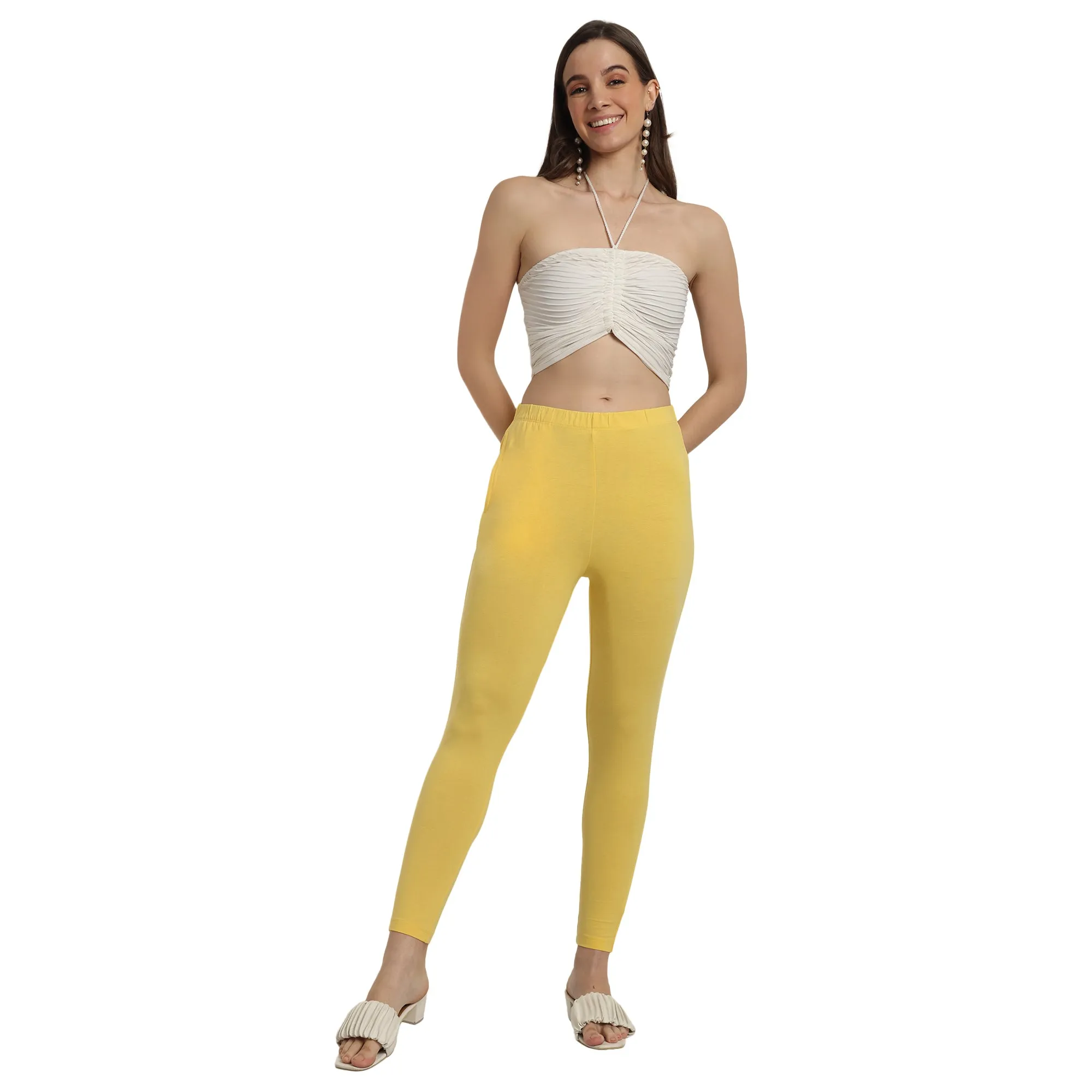 Women Sun Flower Ankle Length Legging