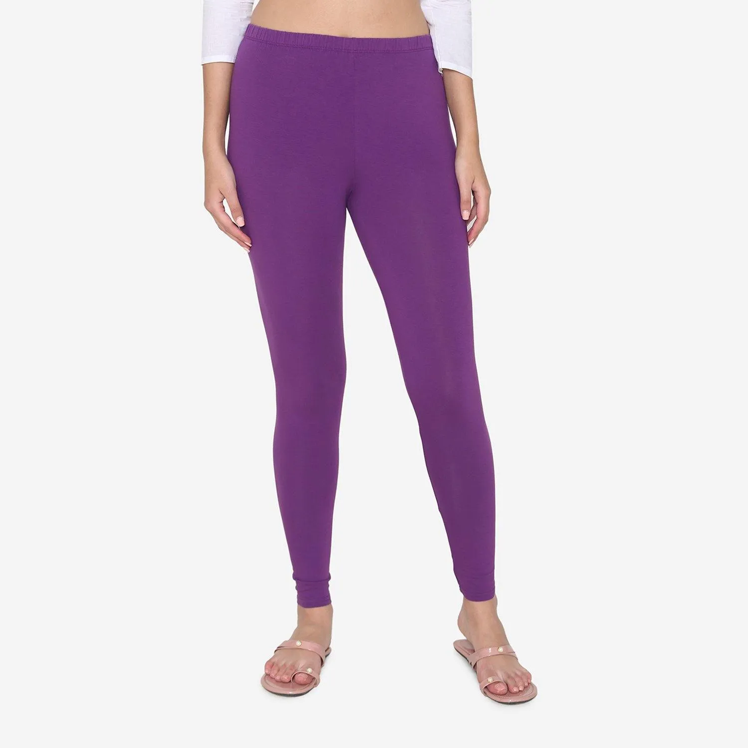 Women's Cotton Ankle leggings (Free Size) - Imperial Purple