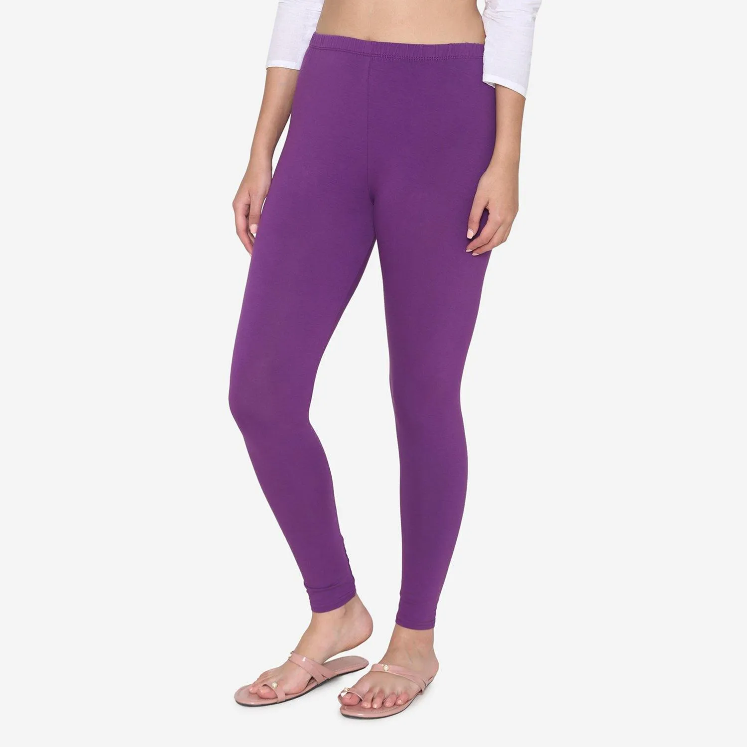 Women's Cotton Ankle leggings (Free Size) - Imperial Purple