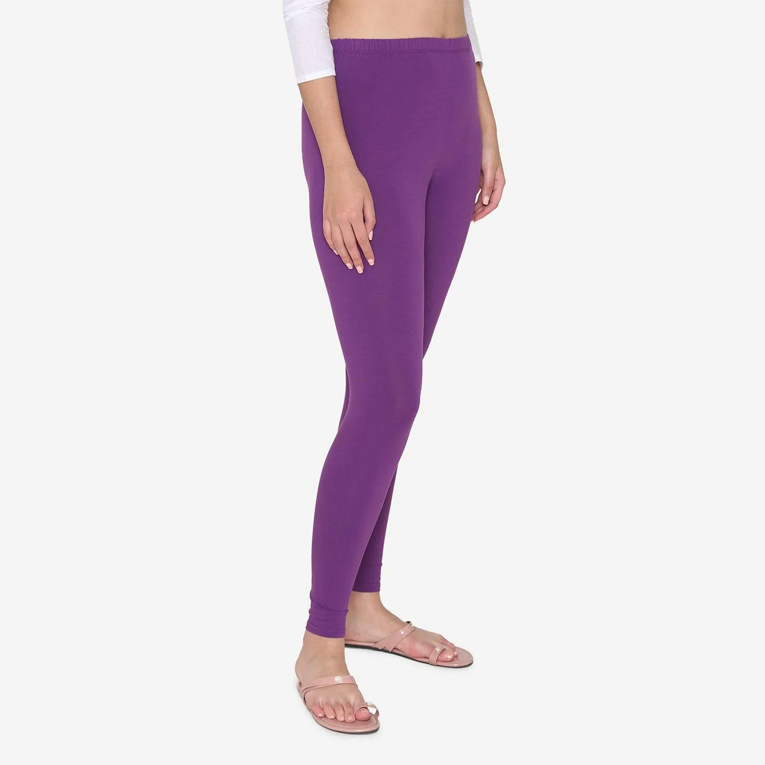 Women's Cotton Ankle leggings (Free Size) - Imperial Purple