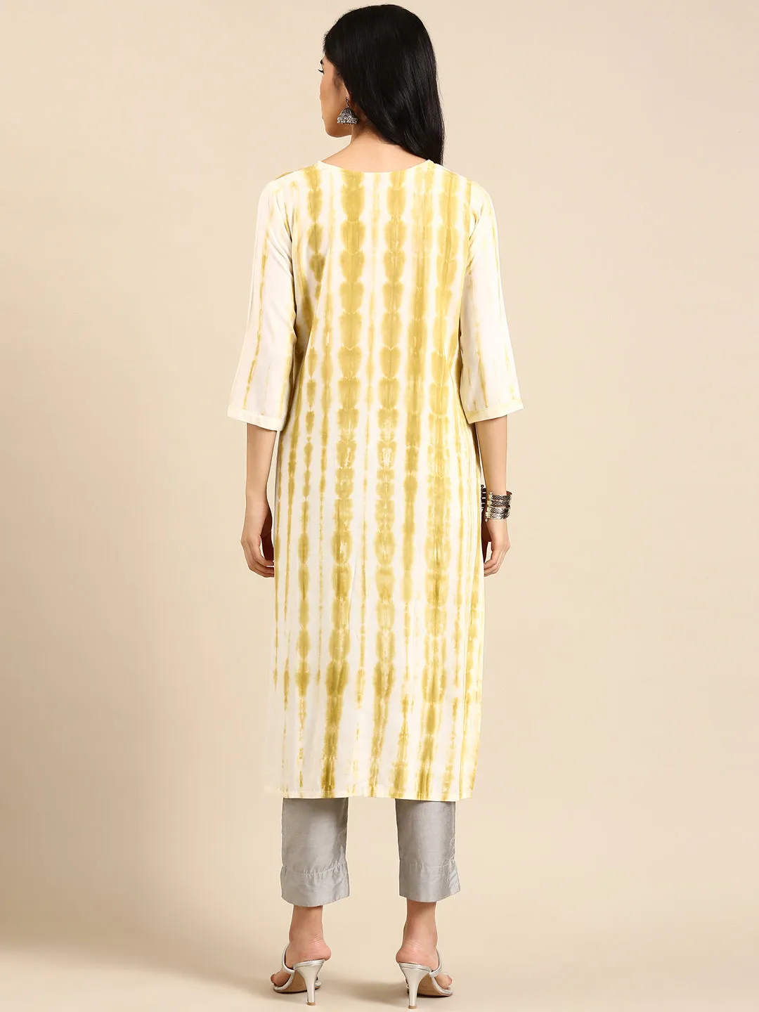 Women's Green Tie Dye Straight Kurta