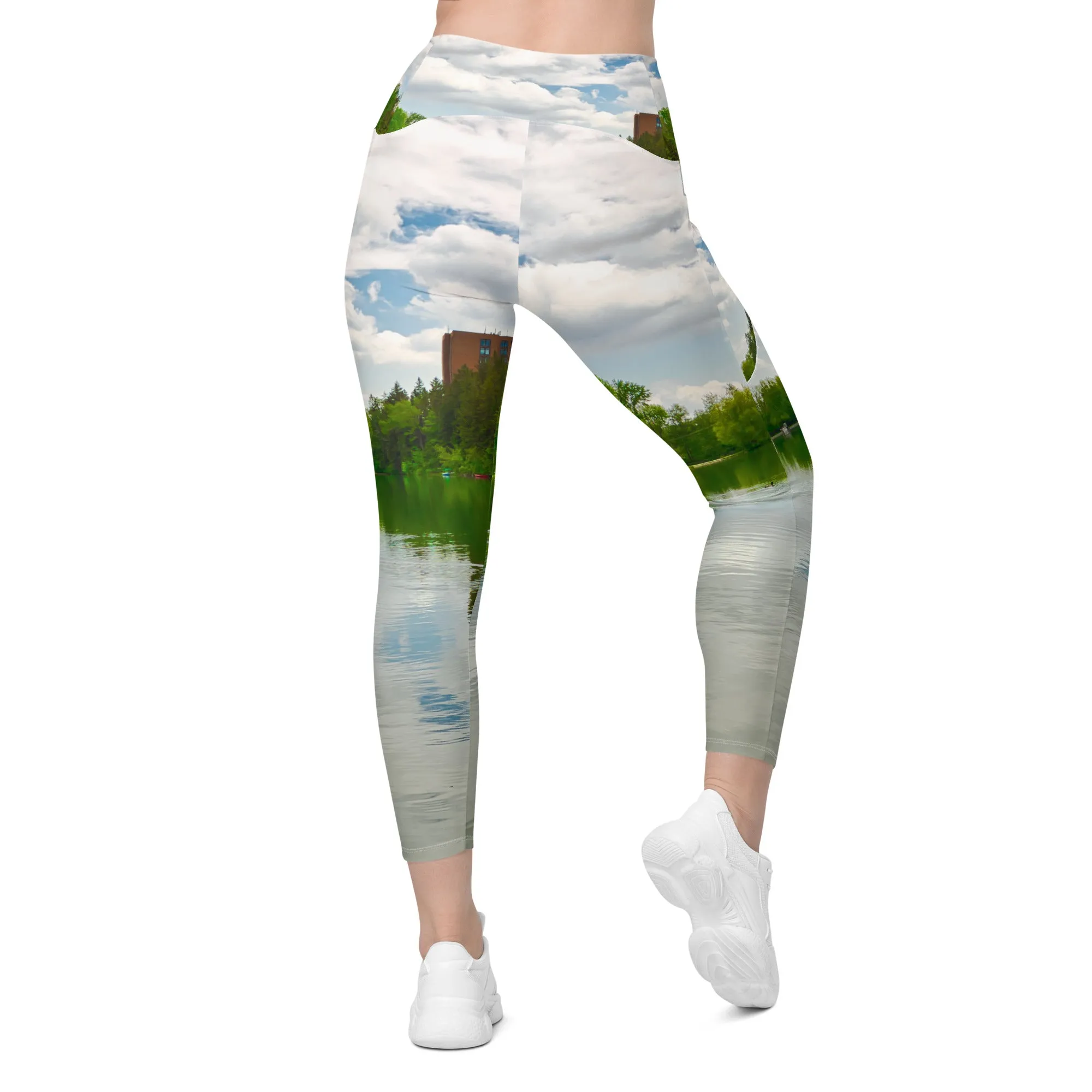 Women's Leggings with Pockets - Bowness Park Lagoon