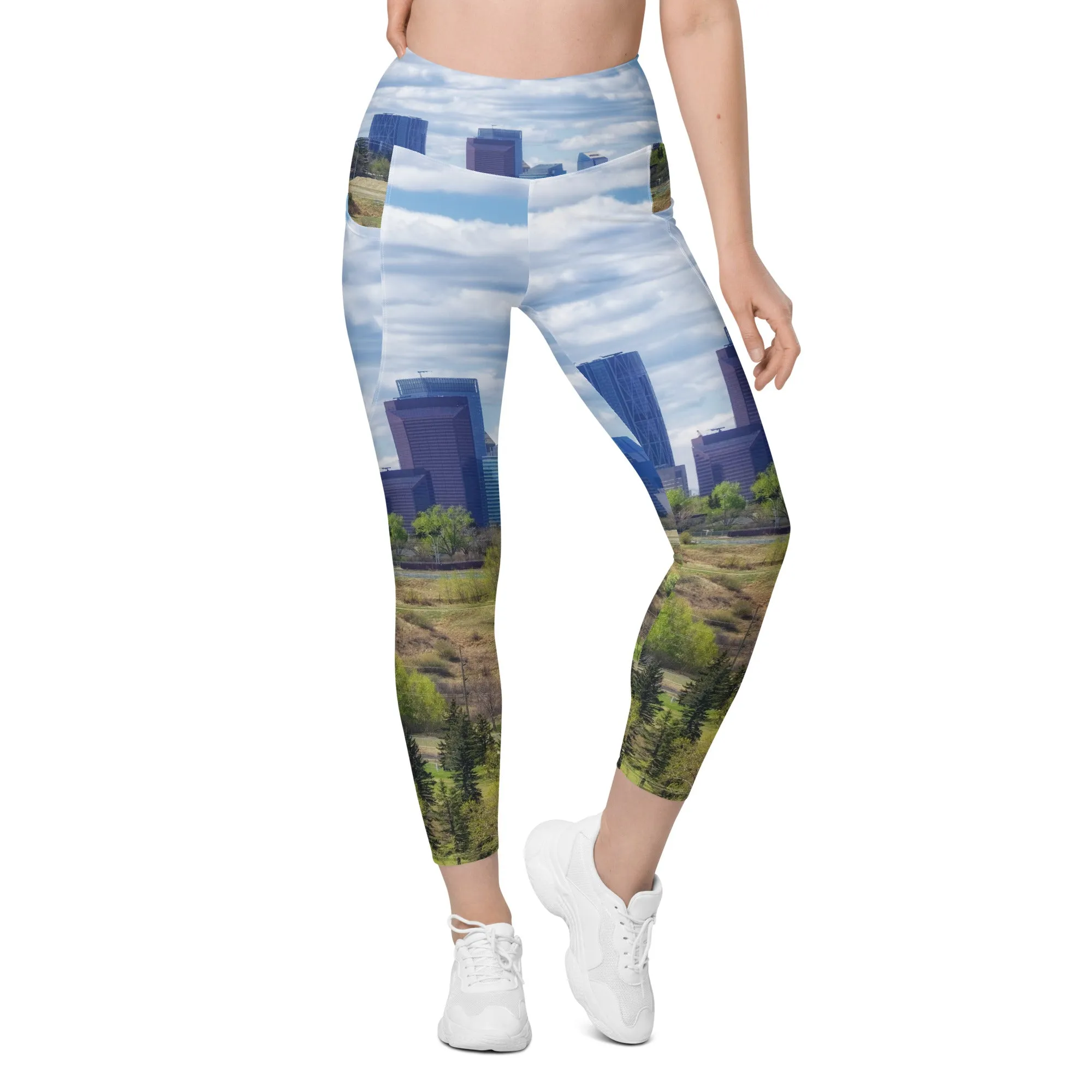 Women's Leggings with Pockets - Downtown Calgary Vista Heights Hill