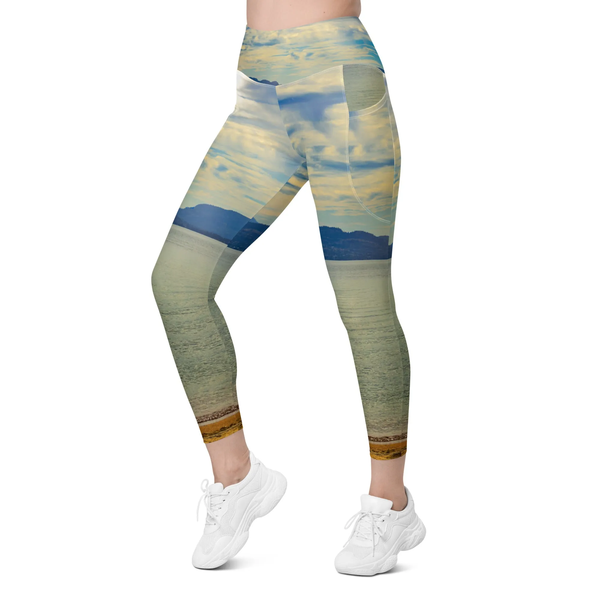 Women's Leggings with Pockets - Penticton Skaha Lake