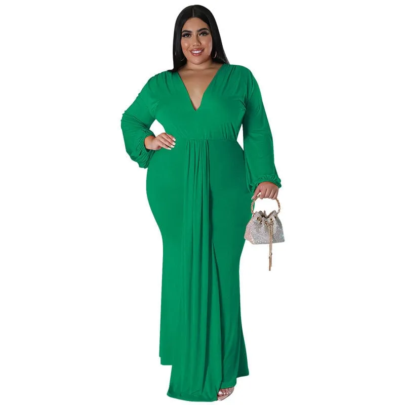 Women's Long Sleeve Pleated Dress