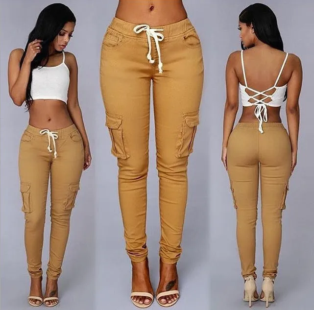 Women's multi-bag casual pants