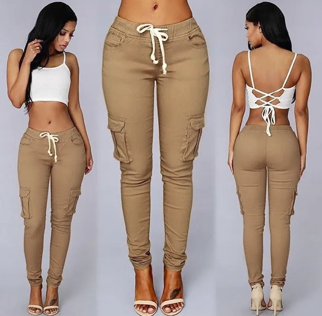 Women's multi-bag casual pants