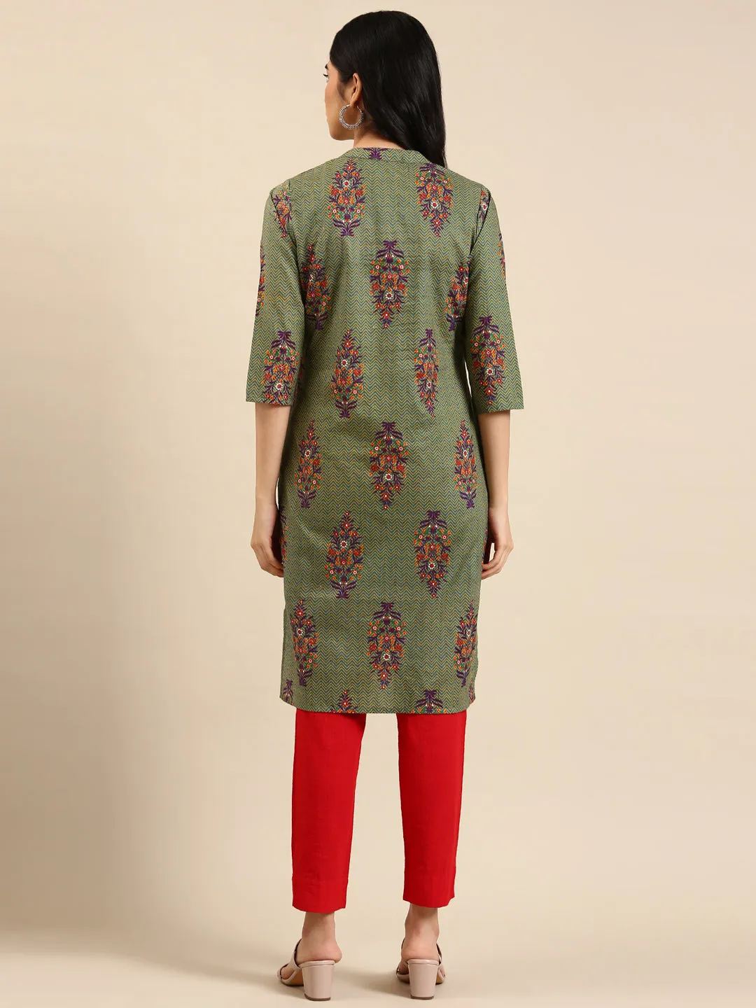 Women's Multicolour Printed Straight Kurta