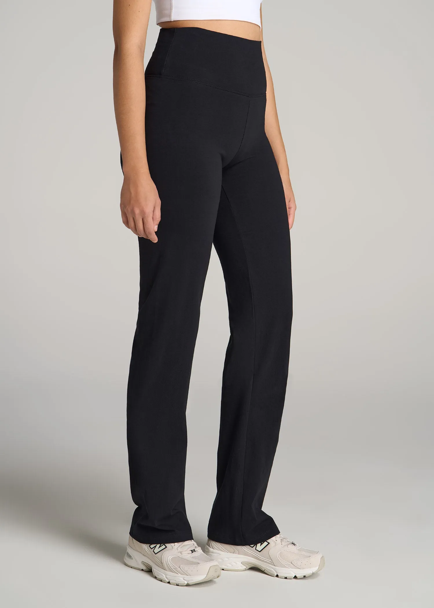 Women's Straight Leg Cotton Legging in Black