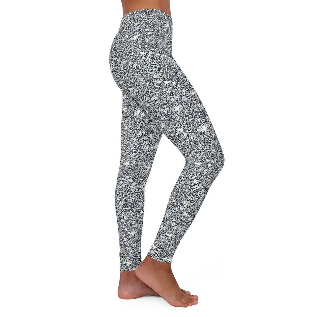 XXS-5XL Silver Sparkly High waisted Leggings,casual,gym/yoga/lounge/chillout/party wear,Christmas/Thanksgiving/Birthday/New Year/Ladies Gift