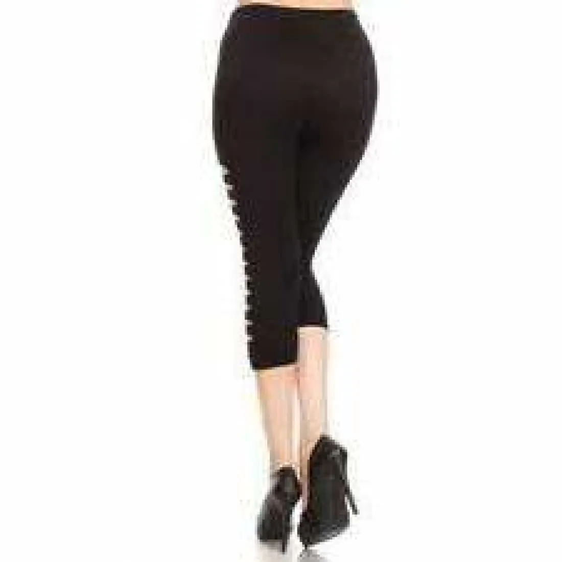 Yelete Ladies' Cut Out Side Detail Capri Leggings