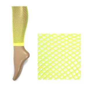 Yellow Fishnet Leggings