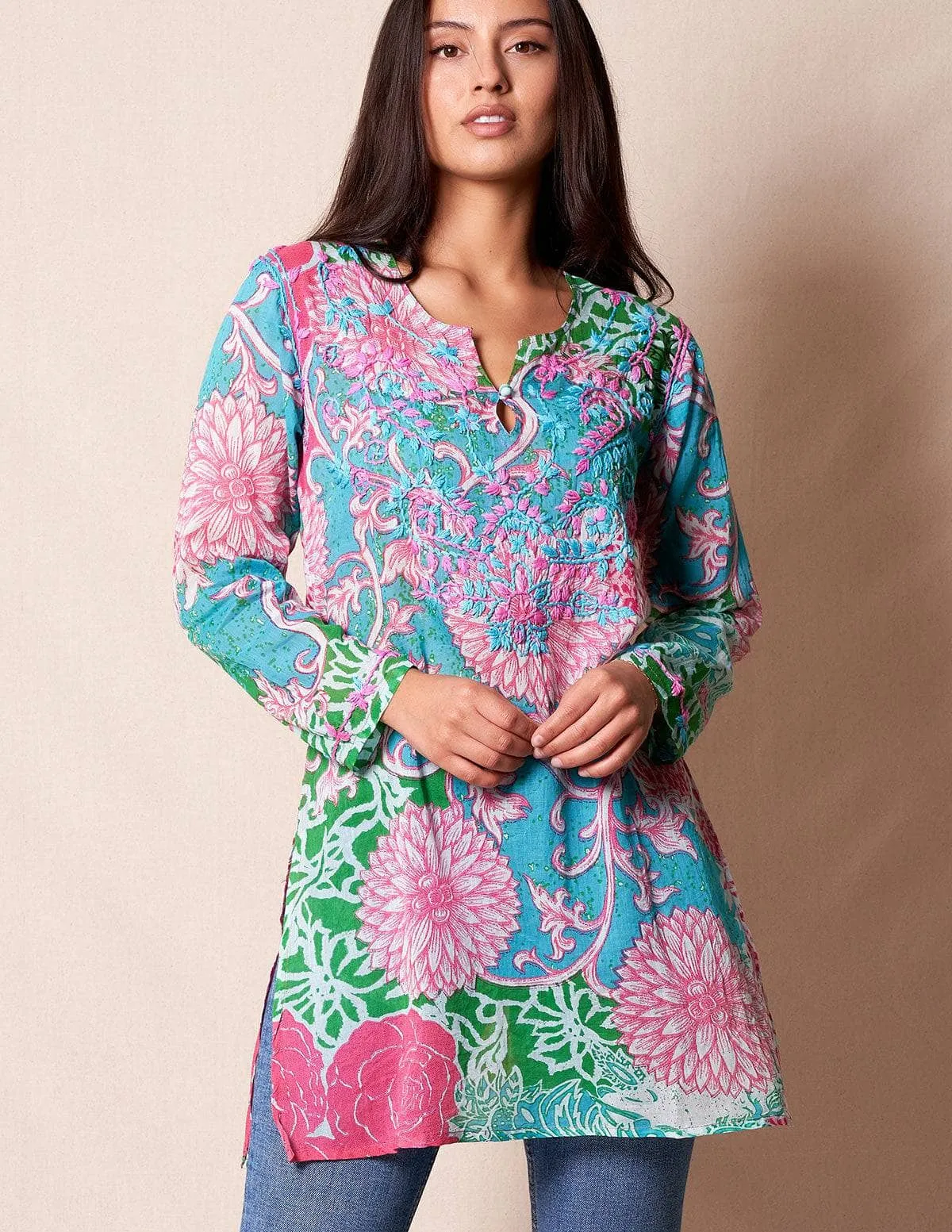 Zarah Tunic - Aqua - As-Is-Clearance