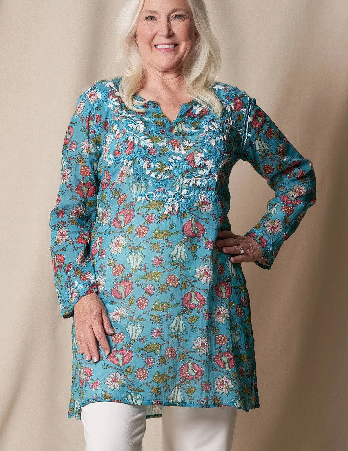 Zarah Tunic - Turquoise - As-Is-Clearance